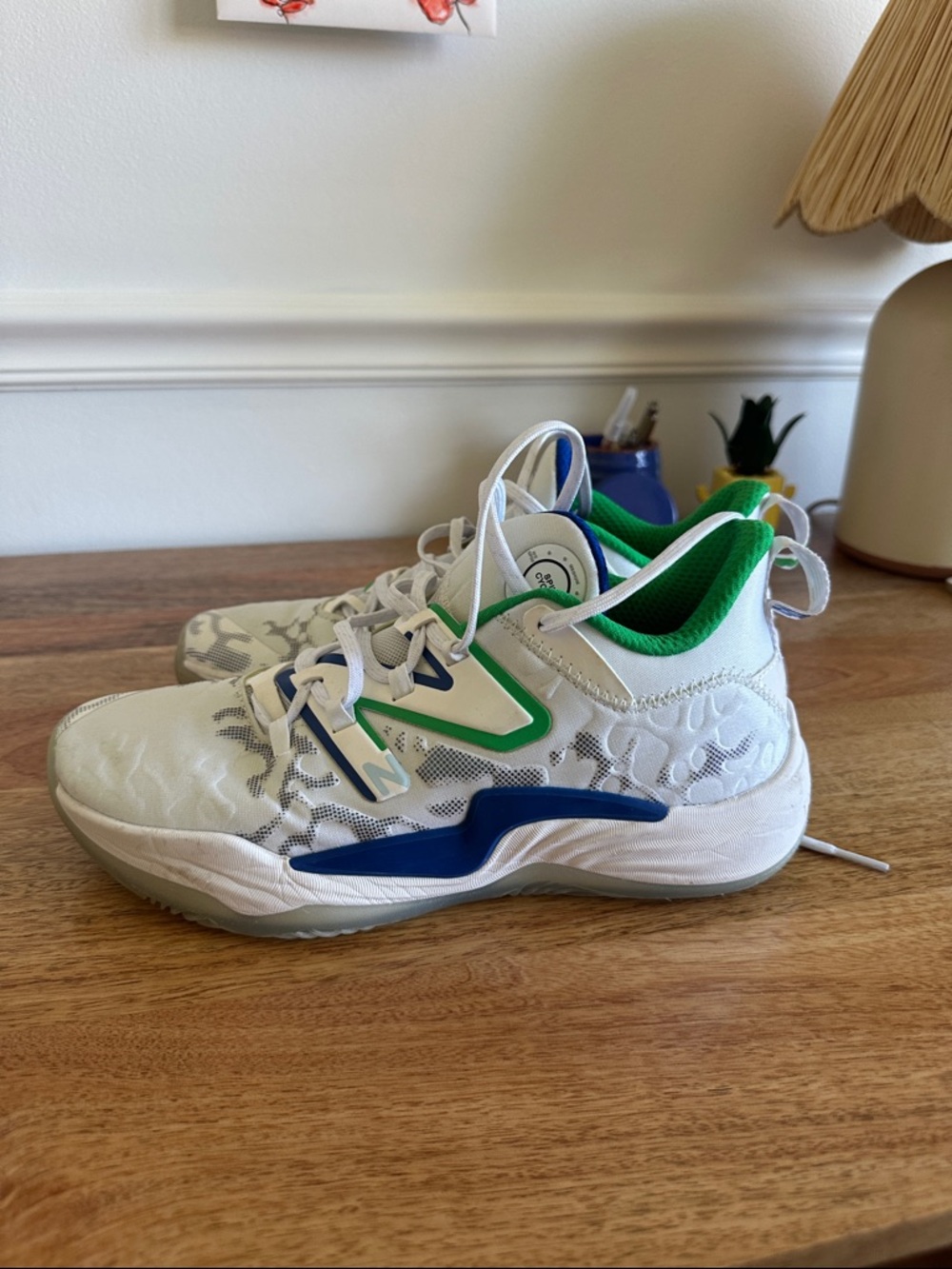 New Balance White, Green & Blue Men’s Athletic Shoes